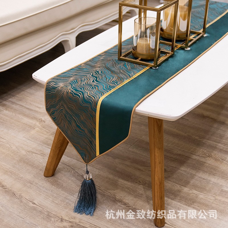 供货轻奢高端桌旗简约现代餐桌布长条茶几桌布北欧高级床旗图片