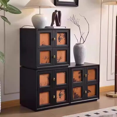 客厅复古艺术图案储物柜置物柜