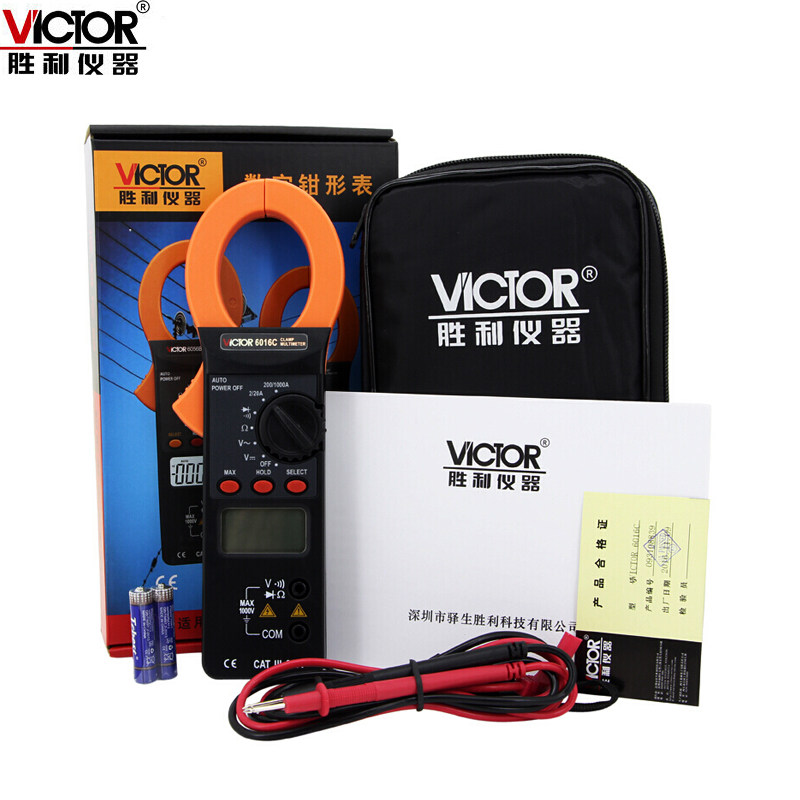VC6016A数字万用表VC6016B+数显式钳型电流表VC6016C精度钳形表