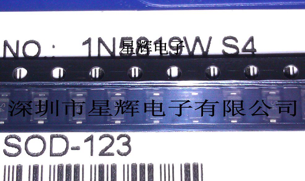 贴片肖特基二极管 1N5819W SOD123 S4 14A 1A/40V 3000个/盘