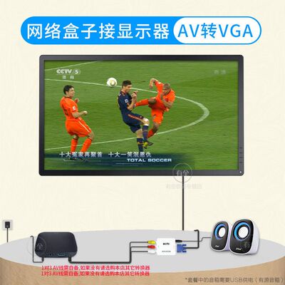德国进口AV转VGA转换器机上盒转接电脑萤幕屏看电视网路盒子转