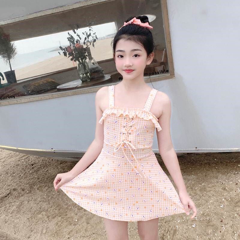 儿童泳衣女孩女款10/12岁韩版时尚游泳衣中大童连衣裙式洋气泳装