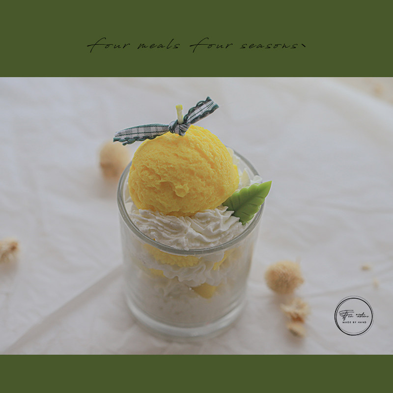 《lemon cream》自制甜品冰淇淋小蜡烛香薰杯蜡可爱风盐系可爱ins