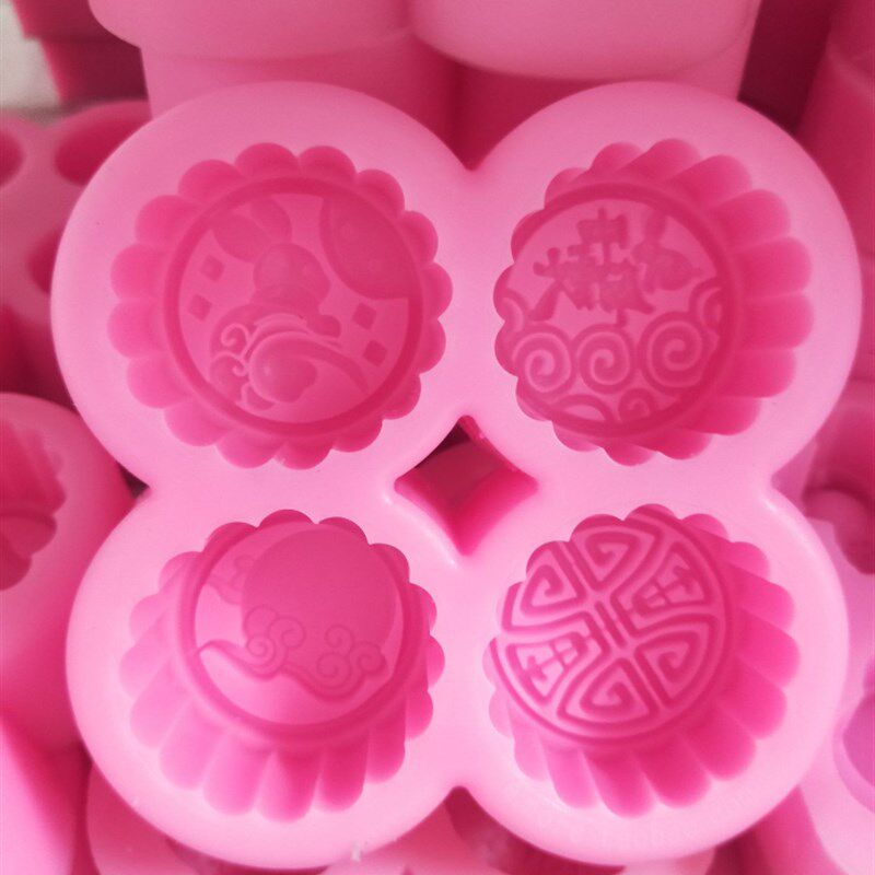 C897四种不同图案广式燕燕菜绿豆糕慕斯硅胶手工皂模月饼模