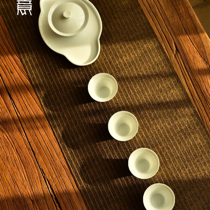 台湾纸茶席随意剪日式茶席桌席不怕水茶铺茶帘桌旗 功夫茶具编织