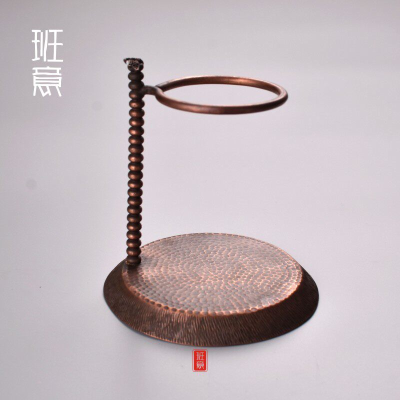 班意云南手工纯铜茶漏架紫铜红铜茶具茶器茶漏架易泡架懒人泡茶器