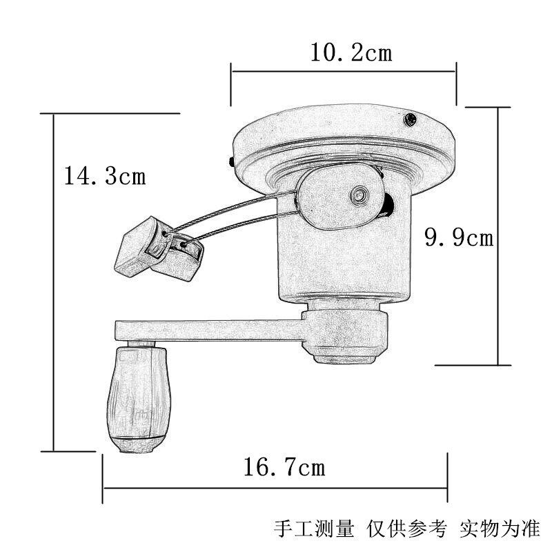 四杆同升同降手摇器配件升降晾衣架手动单杆滑轮手摇晾衣杆升降器