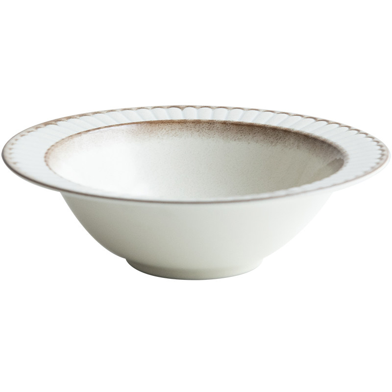 日本进口美浓烧素菊陶瓷餐具意面盘深盘水果甜品沙拉盘菜盘汤盘盆