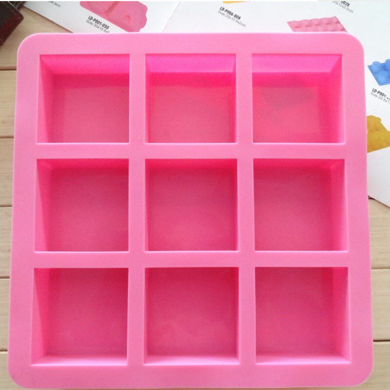 9格正方形硅胶手工皂模硅胶蛋糕模冰格制冰盒冰块模具