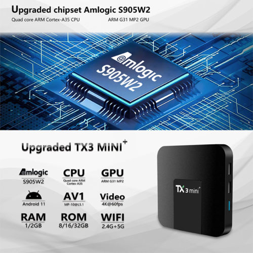 跨境专供TX3mini网络电视机顶盒外贸tv box安卓电视盒子4K播放器