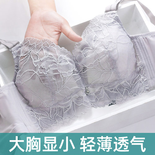 舒茉内衣女薄款无钢圈聚拢上托透气大胸显小调整型收副乳云海文胸