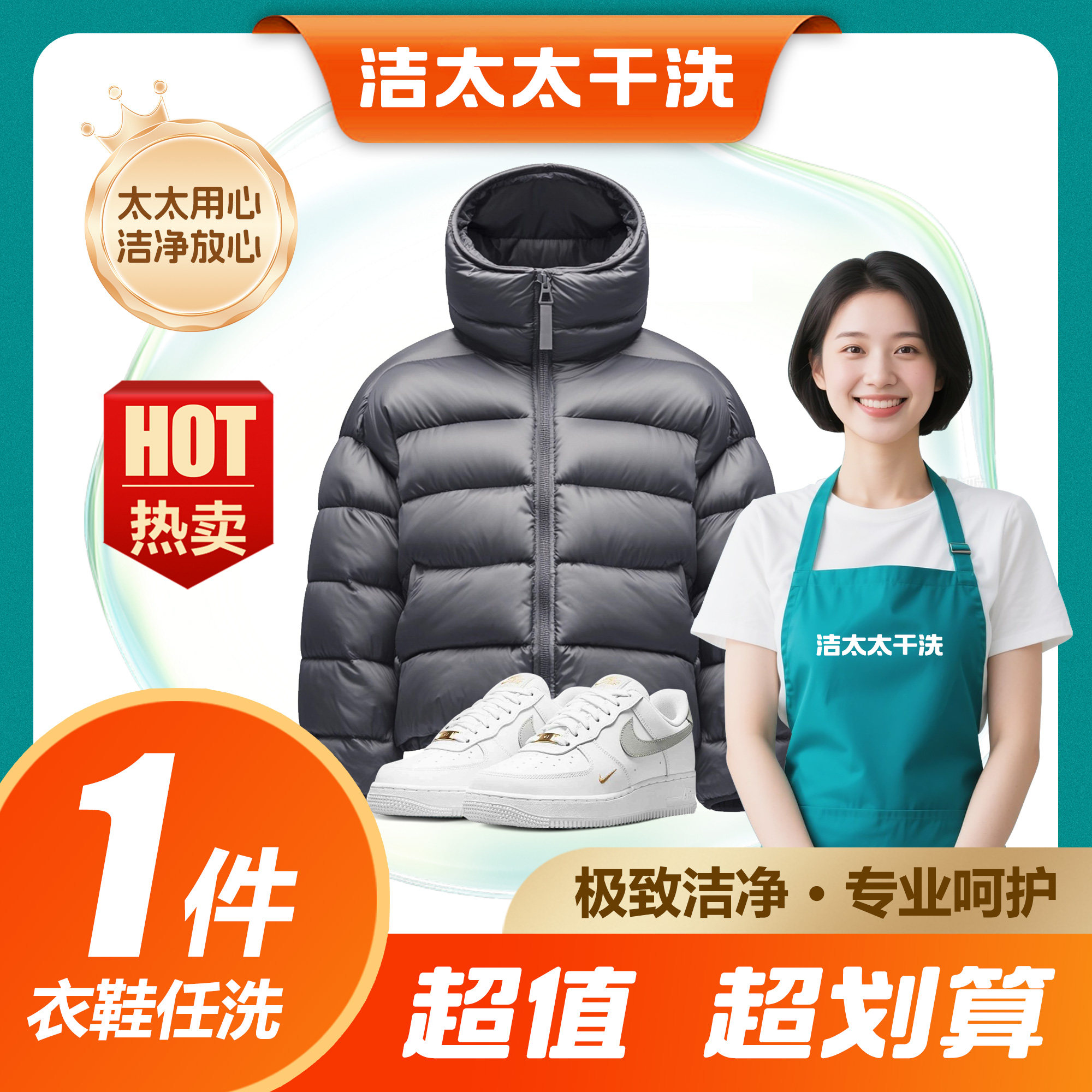 洁太太洗衣洗护洗羽绒服大衣洗鞋服装清洗