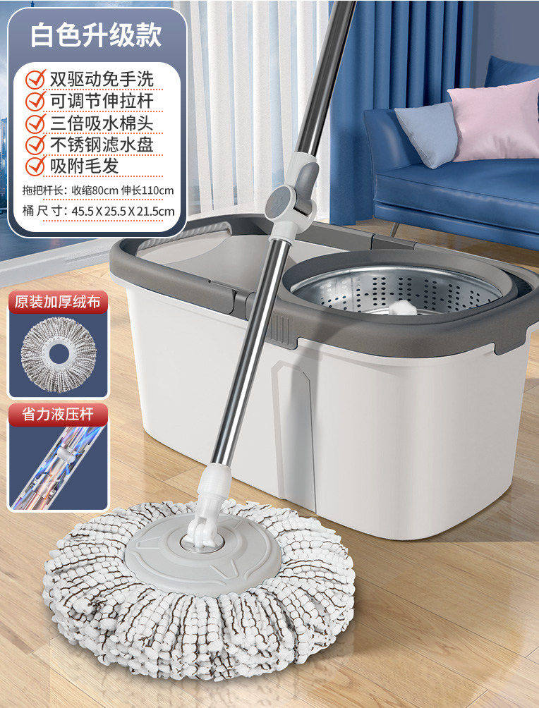 Rotating mop household one-mop cleaning mop bucket 2026 new model universal hand-free cleaning mop, dehydrating water absorption manual thumbnail 2