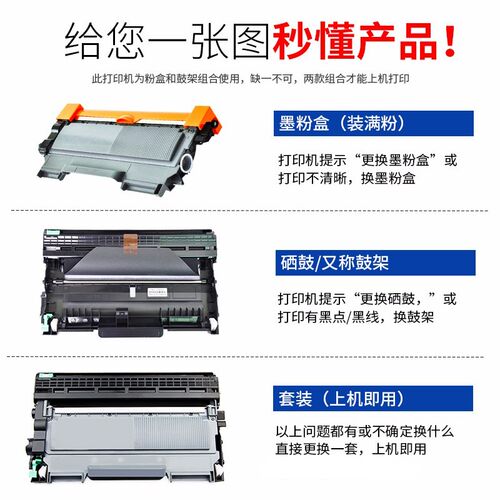 适用兄弟TN2225粉盒 DR2250硒鼓 HL-2240D 2250DN MFC7360  鼓架