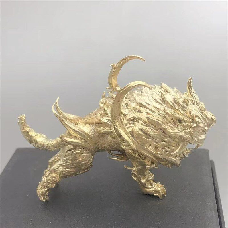上古神兽穷奇麒麟白泽纯铜实心霸气摆件混沌饕狴犴宪章螭吻