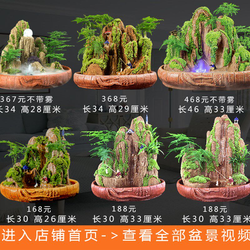 吸水石假山盆景小摆件上水石植物奇石头原天然室内中大型山水造景
