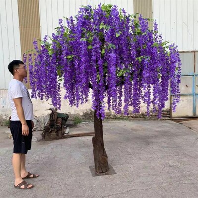 仿真紫藤花树许愿树假紫藤花树酒店大堂婚庆布景道具摆设仿真花树