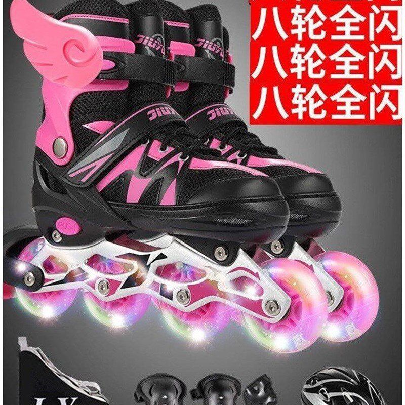 男童溜冰鞋12岁以上女童夏季透气轮滑初学可调节大小极限鞋大女童