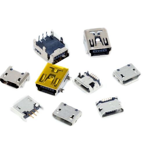 micro usb手机安卓接口T型迷你梯形口母头mini贴片母座插口维修