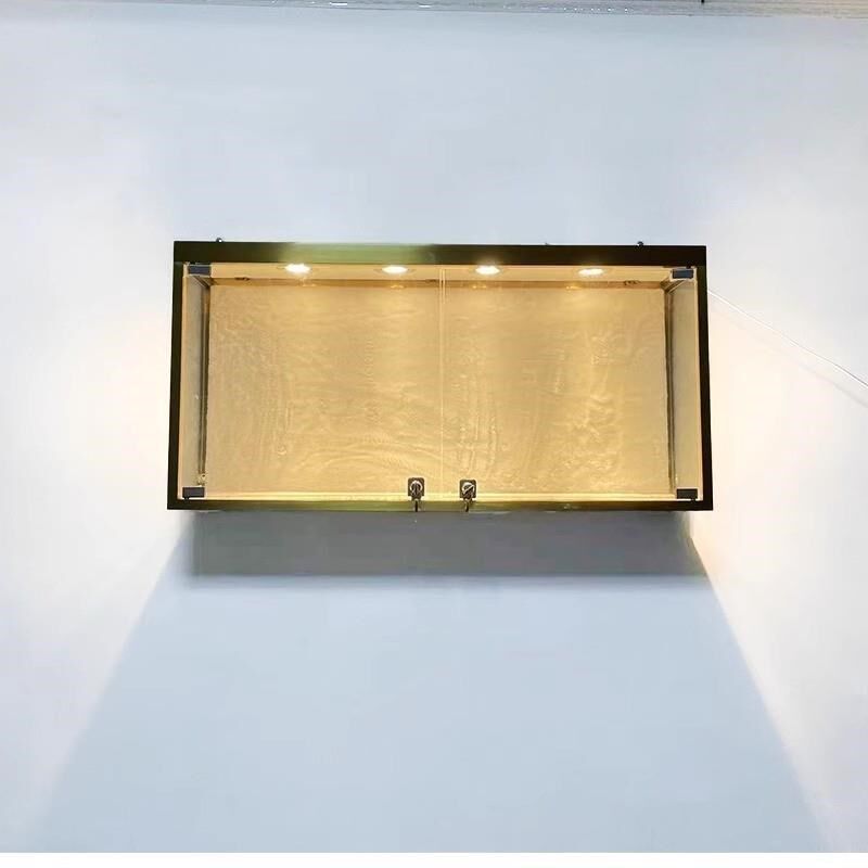 珠宝饰品展示柜上墙挂壁柜嵌入式手办模型玻璃吊柜小型台桌面直销
