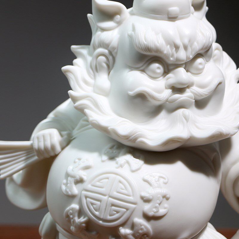 白瓷天师钟馗摆件镇宅玄关陶瓷佛像家居装饰新中式客厅工艺品摆设