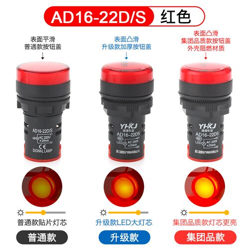 LED指示灯信号灯AD16-22交流数显电流电压表频率表赫兹表双显22mm