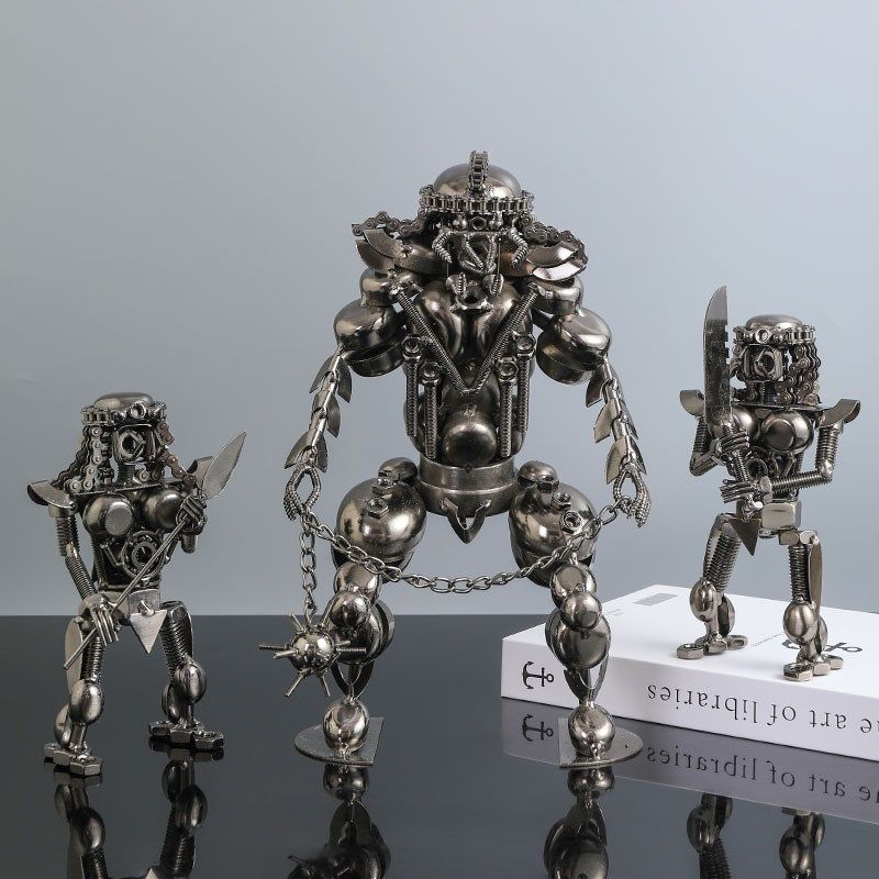 终结者机器人摆件金属铁血战士机甲魔兽装饰品男孩桌面电视柜摆设