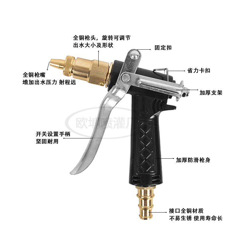 全铜家用洗车专用高压宝塔水枪水龙头洗车水枪头高压水抢高压水枪