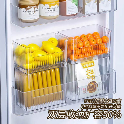 冰箱侧门收纳盒厨房整理神器鸡蛋侧面内神器收纳内侧置物架储物盒