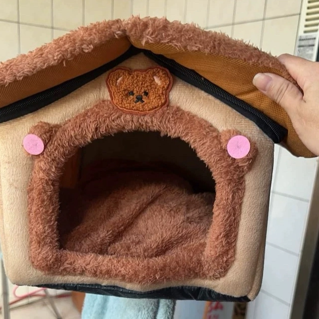 狗窝冬季保暖封闭式可拆洗猫屋四季通用宠物窝小型犬泰迪比熊狗窝