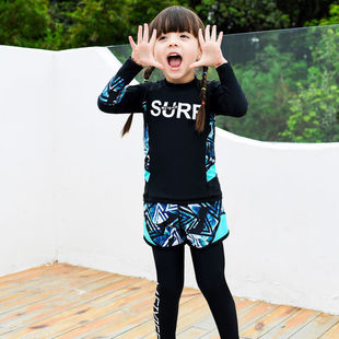 2026新款夏季儿童分体泳衣女款长衣袖长裤防晒速干男女童通用泳装