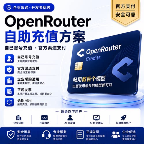 openrouter 积分 openrouter 充值代充 credits点数代充 企业采购