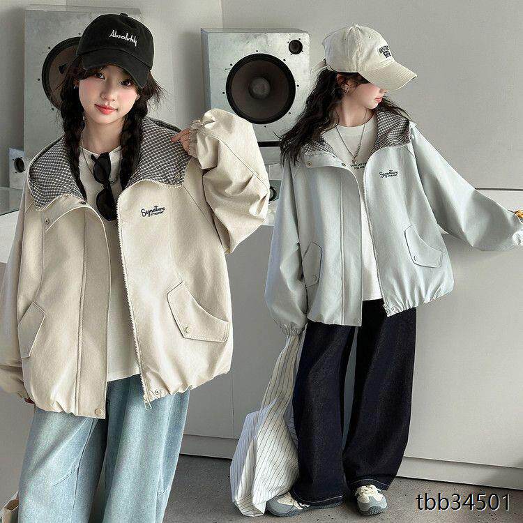 春季中大童卫衣潮女童棉质外套春装春秋新款纯色儿童休闲上衣