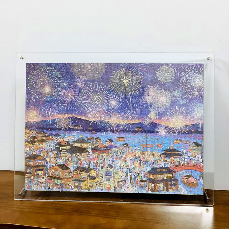 亚克力拼图框2000片花火夜游96*68cm专用2/3层大画框相框定制尺寸