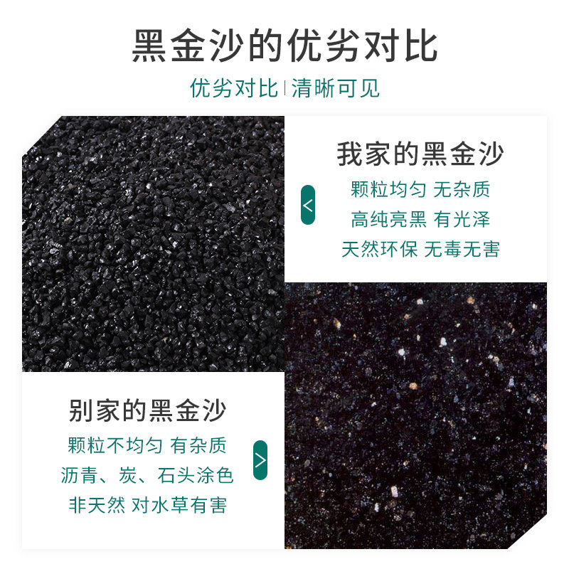 黑金沙造景石英砂 50斤装黑色底砂 鱼缸装饰多肉植物铺面砂