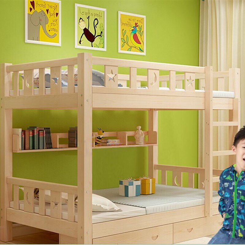 儿童床子母床高低床床上下床双层床上下铺实木床松木家具