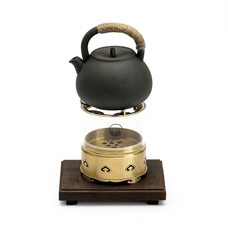 观火煮茶炉铜明火网红款围炉煮茶炭炉侧把茶壶碳火炉功夫茶具家用