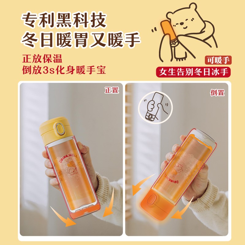 树可小白熊冷暖保温杯女生水杯学生不锈钢小巧便携随行杯2023新款