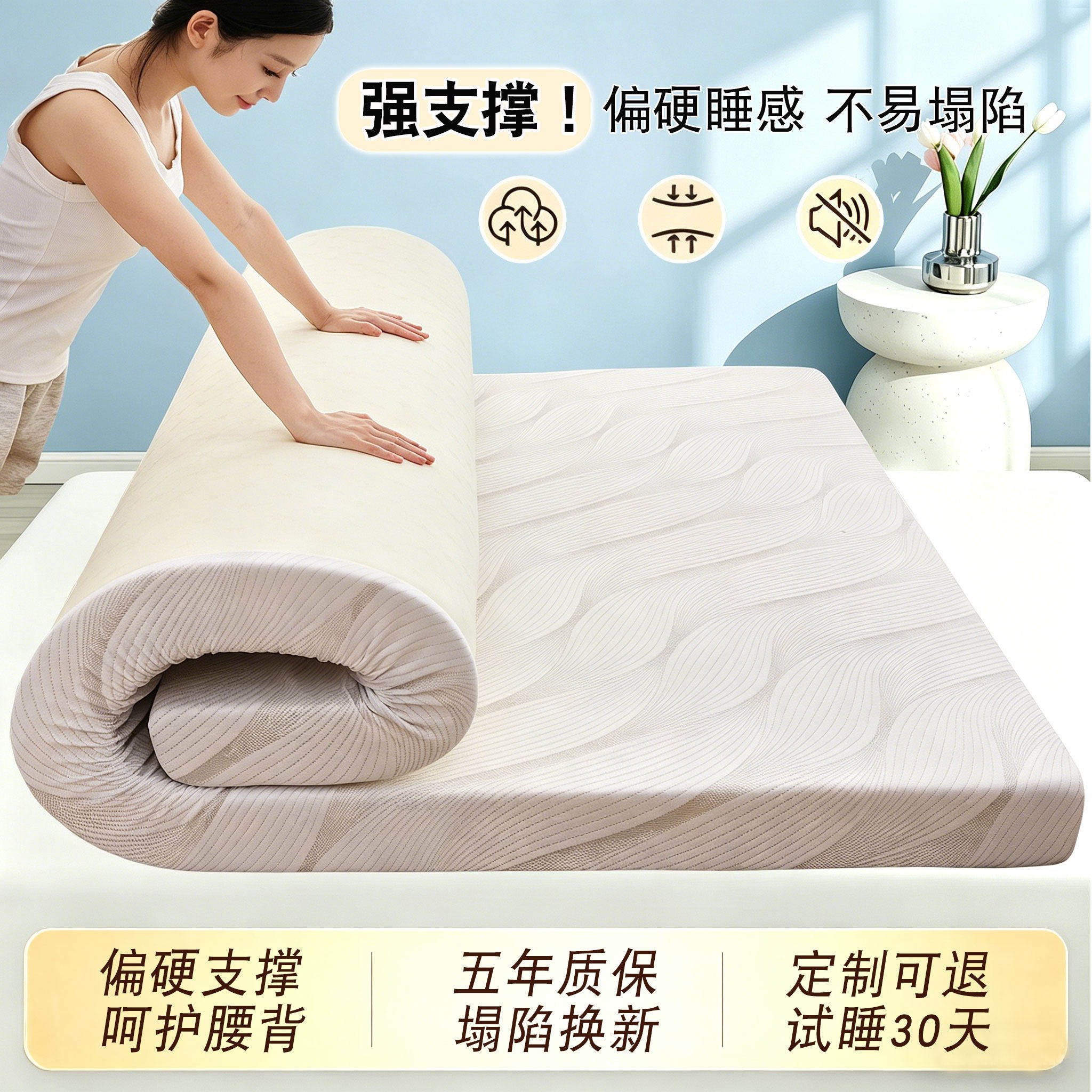 定制高密度海绵床垫榻榻米加硬炕垫学生宿舍记忆棉软垫子租房专用