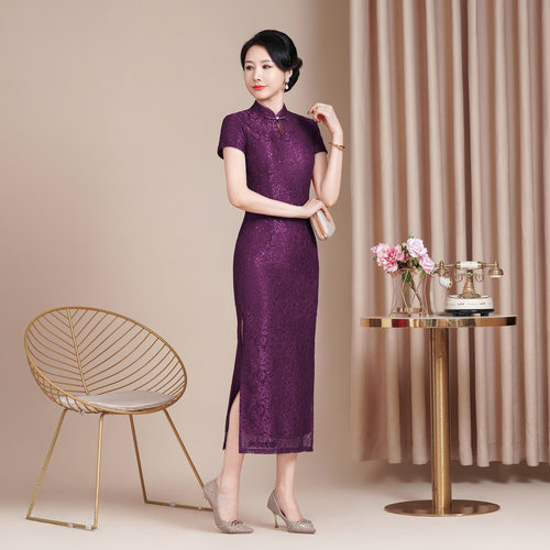 2026新款鸿韵绣感女修身旗袍连衣裙婚礼国潮婚宴装妈妈装气质