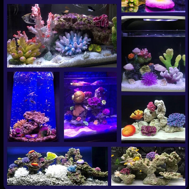 仿真珊瑚礁石造景假山贝壳假珊瑚鱼缸装饰水族箱摆件海水缸布景