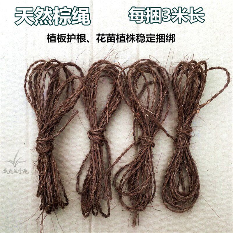 棕绳棕丝绳子耐腐蚀捆绑石斛根固定石斛根部园艺造景室内装饰包邮