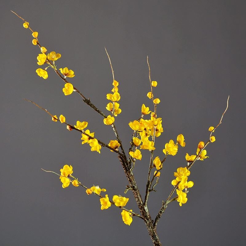 婚庆仿真梅花枝绢花干枝腊梅客厅落地装饰花腊梅禅意干支梅干花枝