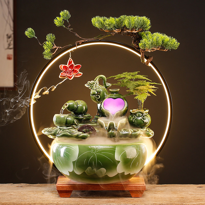 创意仿玉白菜招财摆件办公室客厅酒柜流水百财如意装饰品开业礼物