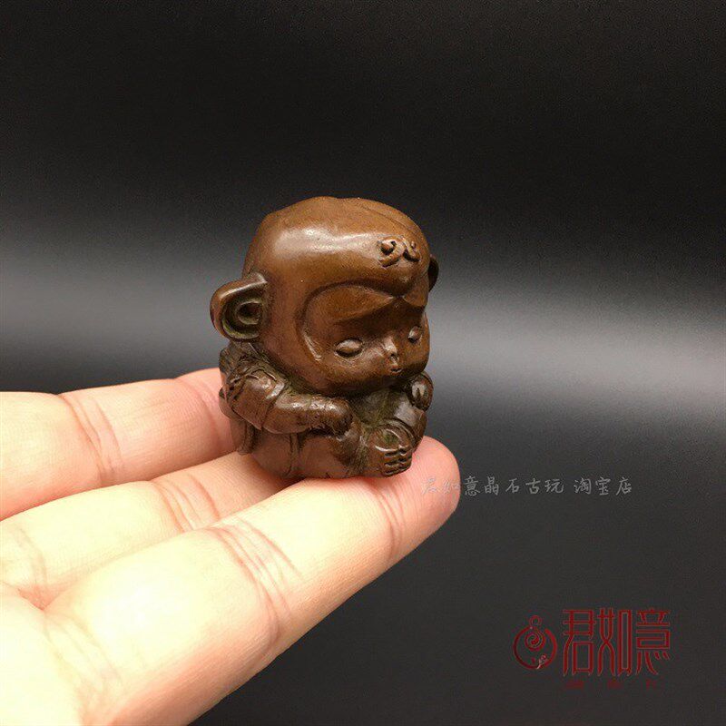 实心铜孙悟空香插摆件 可爱小猴子铜猴子孙大圣圣斗士一柱香茶宠