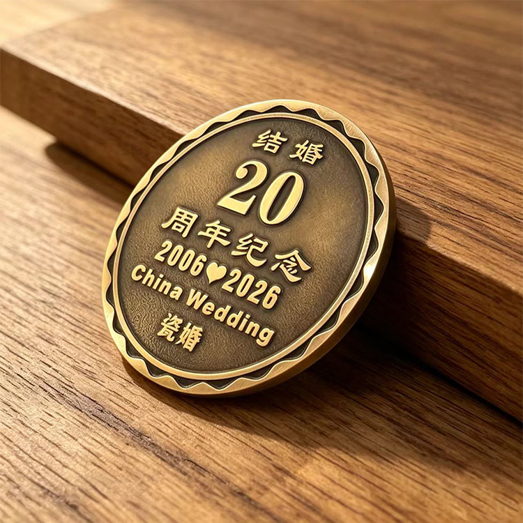 定制结婚周年纪念日礼物送闺蜜亲子父母浮雕刻字纪念章创意礼品