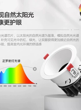 小山丘射灯家用客厅极窄边框led天花灯筒灯嵌入式防眩光洗墙射灯