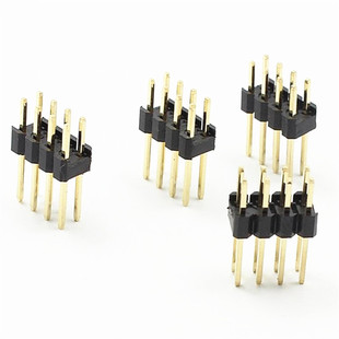 10条 间距1.27MM双排直插排针2*3P4P6P8P10P12P15P40~50P镀金铜针