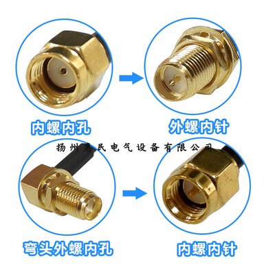 SMA线缆SMA公头转SMA母头转接线连接线延长线RF射频线公对母接头