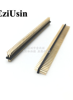 1.27mm间距 双排排针 加长针 2*50P 针长12mm 双排直针 镀金铜针
